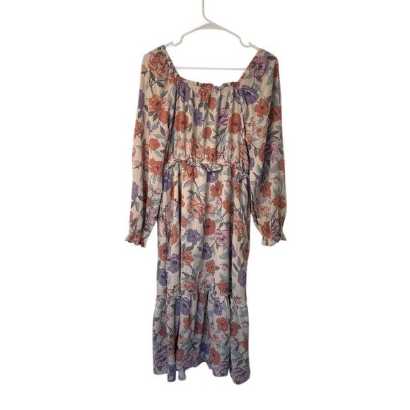 Hayden Women's Floral Midi Dress Long Sleeve Multicolor Size S - Picture 5 of 8